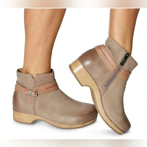 Dansko Brook Boho 11.5/12 (42) Taupe Burnished Nubuck Leather Ankle Boots - Picture 6 of 6